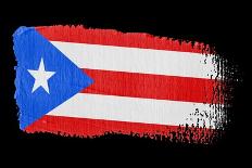 Brushstroke Flag Puerto Rico-robodread-Art Print