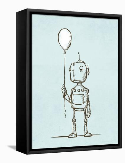 Robot Balloon-Michael Murdock-Framed Stretched Canvas