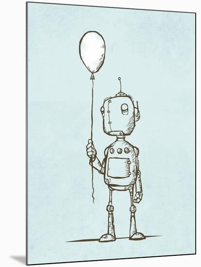 Robot Balloon-Michael Murdock-Mounted Giclee Print