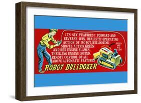 Robot Bulldozer - Six Features-null-Framed Art Print