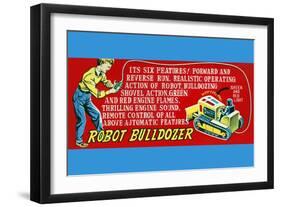 Robot Bulldozer - Six Features-null-Framed Art Print