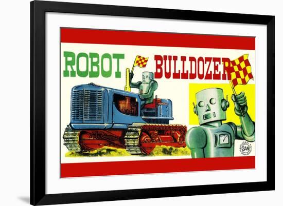 Robot Bulldozer-null-Framed Art Print