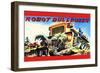 Robot Bulldozer-null-Framed Art Print