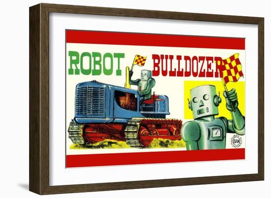 Robot Bulldozer-null-Framed Art Print