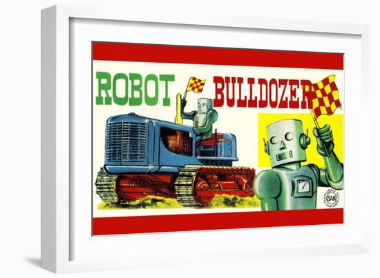 Robot Bulldozer-null-Framed Art Print