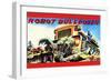 Robot Bulldozer-null-Framed Art Print