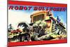 Robot Bulldozer-null-Mounted Art Print