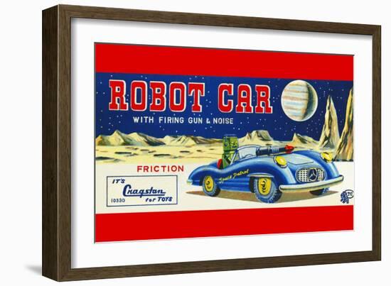 Robot Car with Firing Gun and Noise-null-Framed Art Print