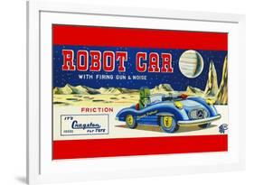 Robot Car with Firing Gun and Noise-null-Framed Art Print