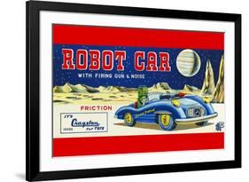 Robot Car with Firing Gun and Noise-null-Framed Art Print