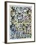 Robot Crowd Color-Roseanne Jones-Framed Giclee Print