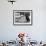 Robot Dog Meets a Real Doberman Dog-null-Framed Photographic Print displayed on a wall