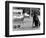 Robot Dog Meets a Real Doberman Dog-null-Framed Photographic Print