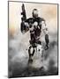 Robot Futuristic Police Armored Mech Weapon-Digital Storm-Mounted Art Print