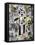 Robot Graffiti Color-Roseanne Jones-Framed Stretched Canvas