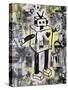 Robot Graffiti Color-Roseanne Jones-Stretched Canvas