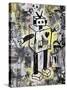 Robot Graffiti Color-Roseanne Jones-Stretched Canvas