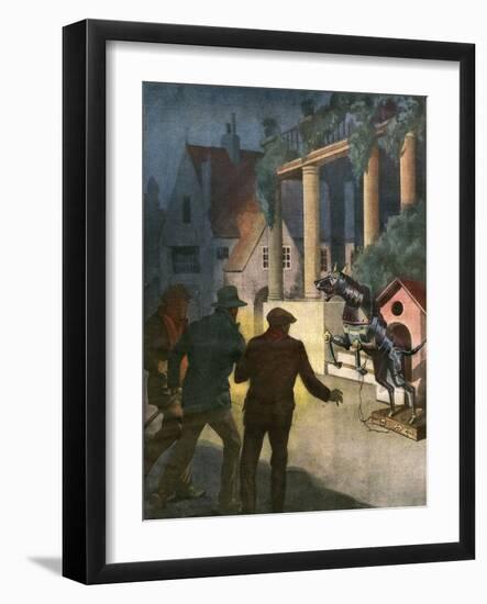 Robot Guard Dog Deters Burglars-Alfredo Ortelli-Framed Art Print