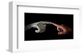 Robot & Human Fingers Touching-null-Framed Art Print