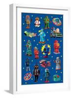 Robot Invasion Collage-Paris Pierce-Framed Art Print