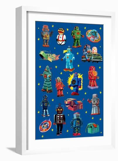 Robot Invasion Collage-Paris Pierce-Framed Art Print