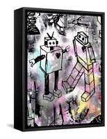 Robot Love Color-Roseanne Jones-Framed Stretched Canvas