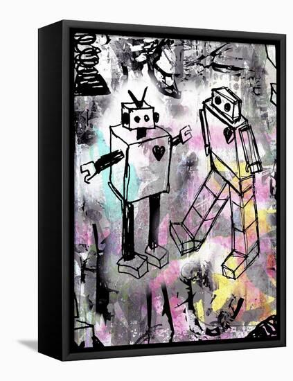Robot Love Color-Roseanne Jones-Framed Stretched Canvas