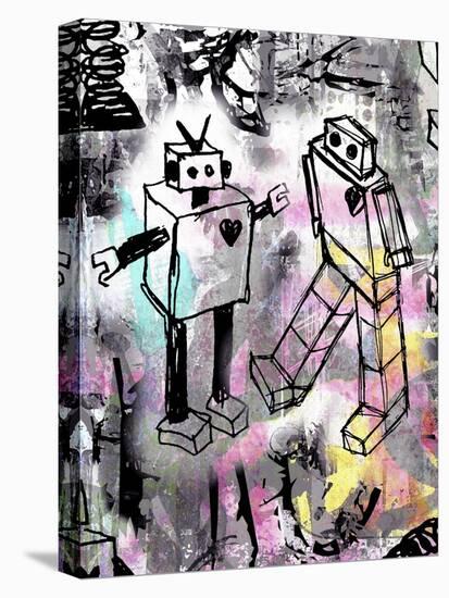 Robot Love Color-Roseanne Jones-Stretched Canvas