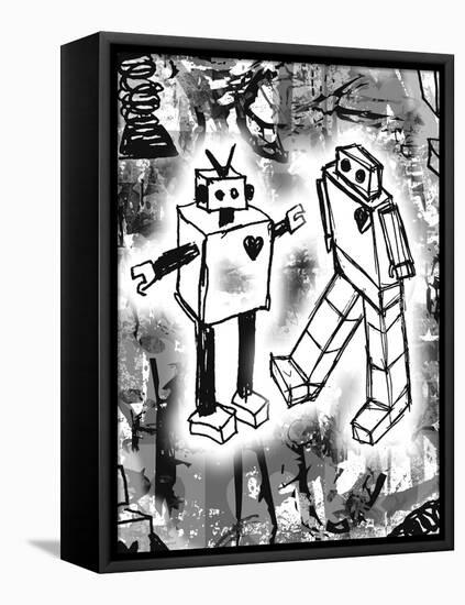 Robot Love-Roseanne Jones-Framed Stretched Canvas