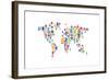 Robot Map of the World Map-Michael Tompsett-Framed Art Print