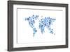 Robot Map of the World Map-Michael Tompsett-Framed Art Print