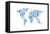 Robot Map of the World Map-Michael Tompsett-Framed Stretched Canvas