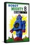 Robot Mighty 8 with Magic Color-null-Framed Stretched Canvas