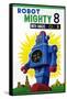 Robot Mighty 8 with Magic Color-null-Framed Stretched Canvas