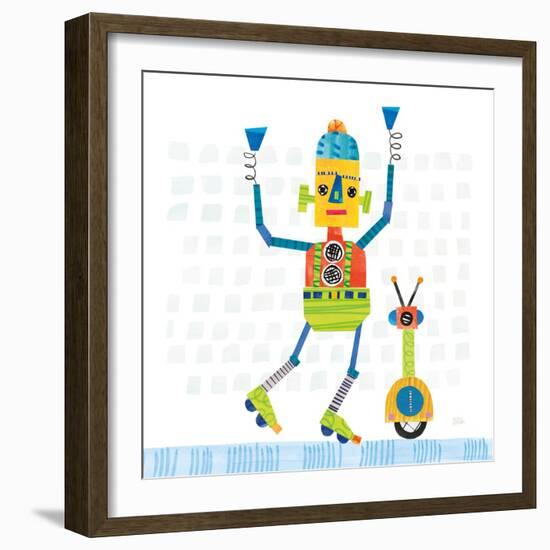 Robot Party I on Square Toys-Melissa Averinos-Framed Art Print