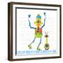 Robot Party I on Square Toys-Melissa Averinos-Framed Art Print