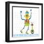 Robot Party I on Square Toys-Melissa Averinos-Framed Art Print