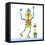 Robot Party I on Square Toys-Melissa Averinos-Framed Stretched Canvas