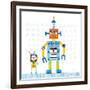 Robot Party II on Square Toys-Melissa Averinos-Framed Art Print