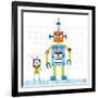 Robot Party II on Square Toys-Melissa Averinos-Framed Art Print