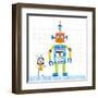 Robot Party II on Square Toys-Melissa Averinos-Framed Art Print