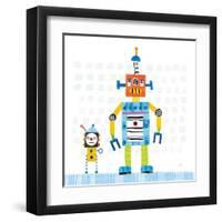 Robot Party II on Square Toys-Melissa Averinos-Framed Art Print