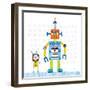 Robot Party II on Square Toys-Melissa Averinos-Framed Art Print