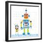 Robot Party II on Square Toys-Melissa Averinos-Framed Art Print