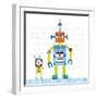 Robot Party II on Square Toys-Melissa Averinos-Framed Art Print