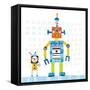 Robot Party II on Square Toys-Melissa Averinos-Framed Stretched Canvas