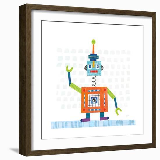 Robot Party III on Squares-Melissa Averinos-Framed Art Print