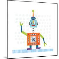 Robot Party III on Squares-Melissa Averinos-Mounted Art Print