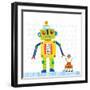 Robot Party IV on Square Toys-Melissa Averinos-Framed Art Print