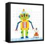 Robot Party IV on Square Toys-Melissa Averinos-Framed Stretched Canvas